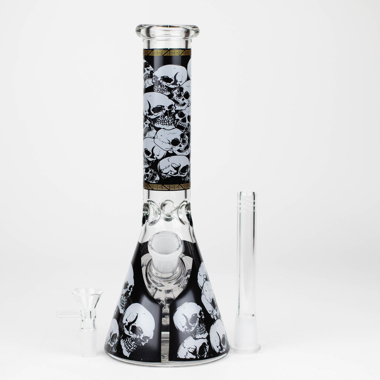 10" Glass Bong With Skull Design [WP 131]