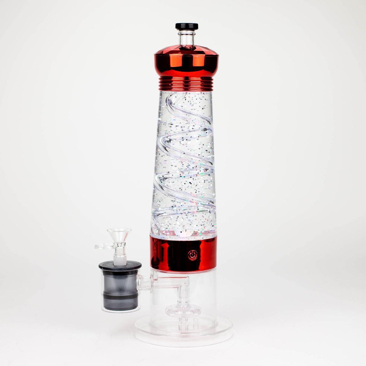 12" Electric lava lamp bong with UFO Perc-Assorted [LQN0012]