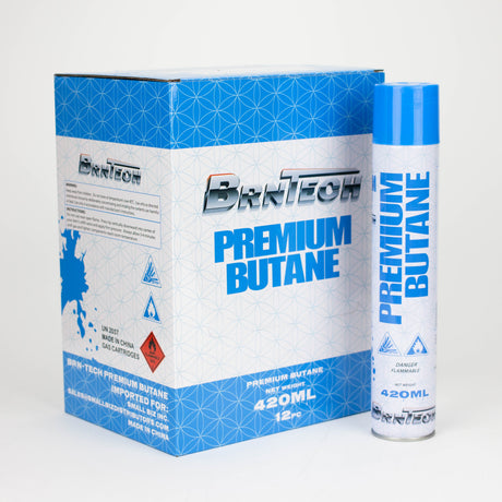 BrnTech | Premium Butane - 420mL - Pack of 12 Butane · Fluid Small Biz Distributors