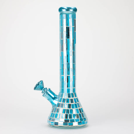 15.5" Mosaic 7mm glass beaker bong with tree arm percolator [MSAK-1]