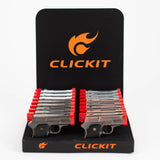 CLICKIT | Single flame Pistol Torch lighter Display of 16 [GH-10260-1] Torch Canadian Distributor