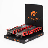 CLICKIT | Single flame Pistol Torch lighter Display of 16 [GH-10260-1] Torch Canadian Distributor