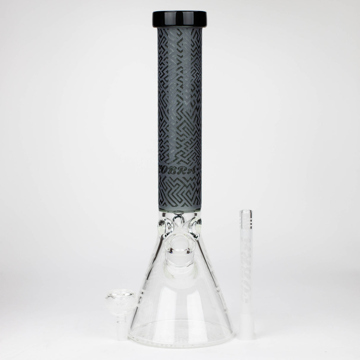 COBRA | 15" sandblasted artwork tube 7 mm glass water bong [YK04]