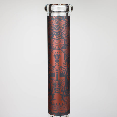 15.5" Egyptian Hieroglyph / 7 mm / Glass Bong  [LL034-RED]