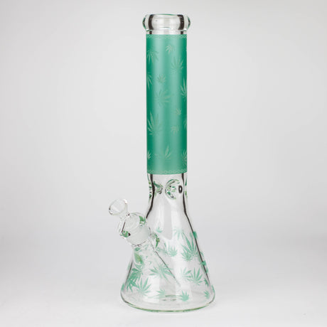 14" Leaf Glow in the dark 7 mm glass bong [LL033]