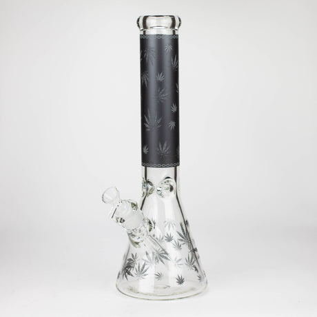 14" Leaf Glow in the dark 7 mm glass bong [LL033]