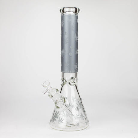 14" Leaf Glow in the dark 7 mm glass bong [LL033]