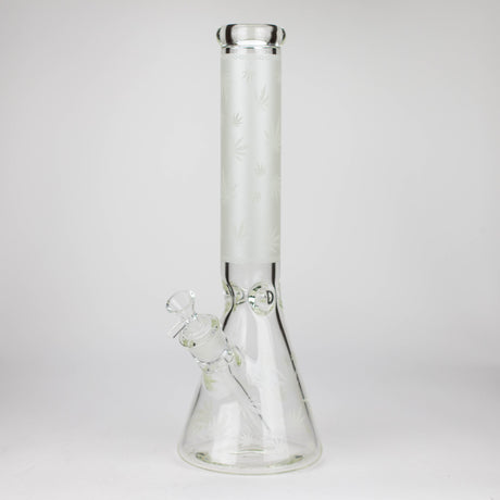 14" Leaf Glow in the dark 7 mm glass bong [LL033]