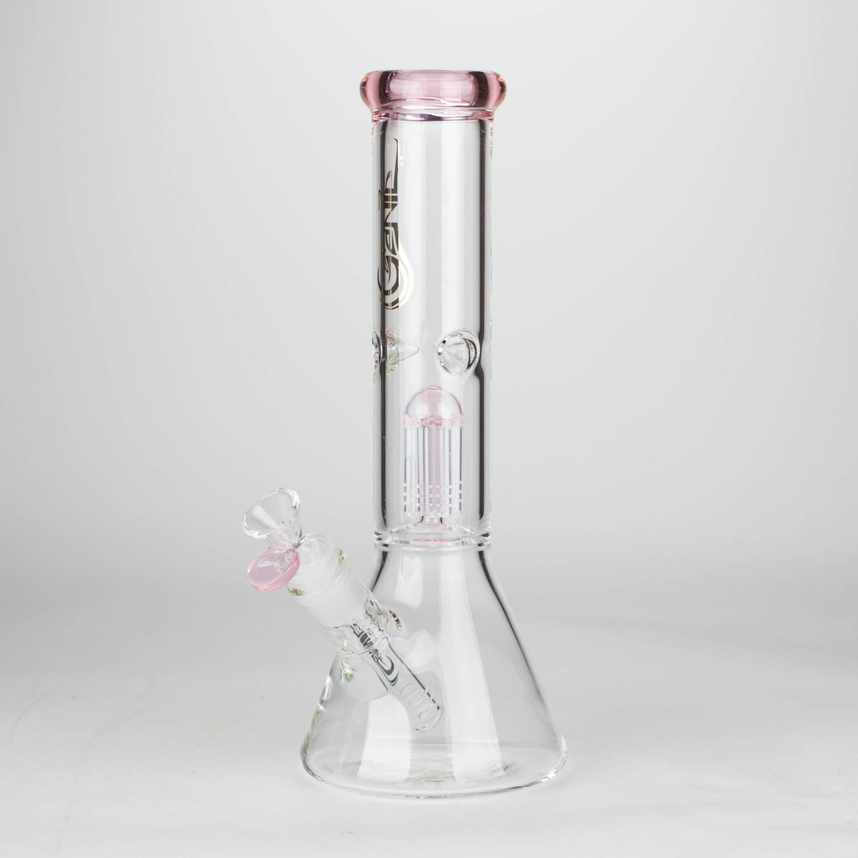Genie | 12" Genie-Tree arms color accented glass water bong [NSP104] Glass Bong ONE Pink