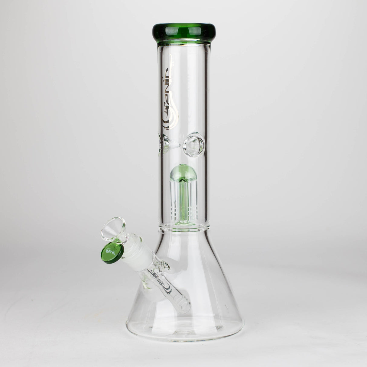 Genie | 12" Genie-Tree arms color accented glass water bong [NS104]