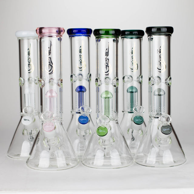 Genie | 12" Genie-Tree arms color accented glass water bong [NSP104] Glass Bong ONE