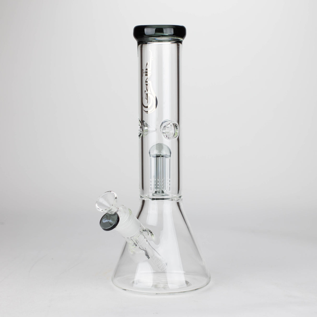 Genie | 12" Genie-Tree arms color accented glass water bong [NSP104] Glass Bong ONE Grey