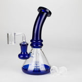 7"  2-in-1 Color accented Rig with perc (Banger and Bowl Included)