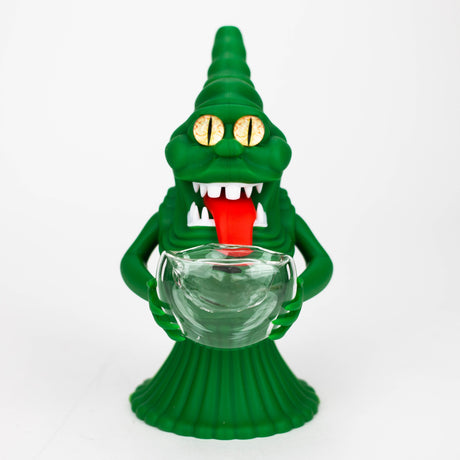 6" Green faced monster smoke water pipe [H258]