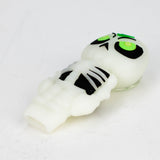 3.5" Skull Silicone hand Pipe with glow [H288G]