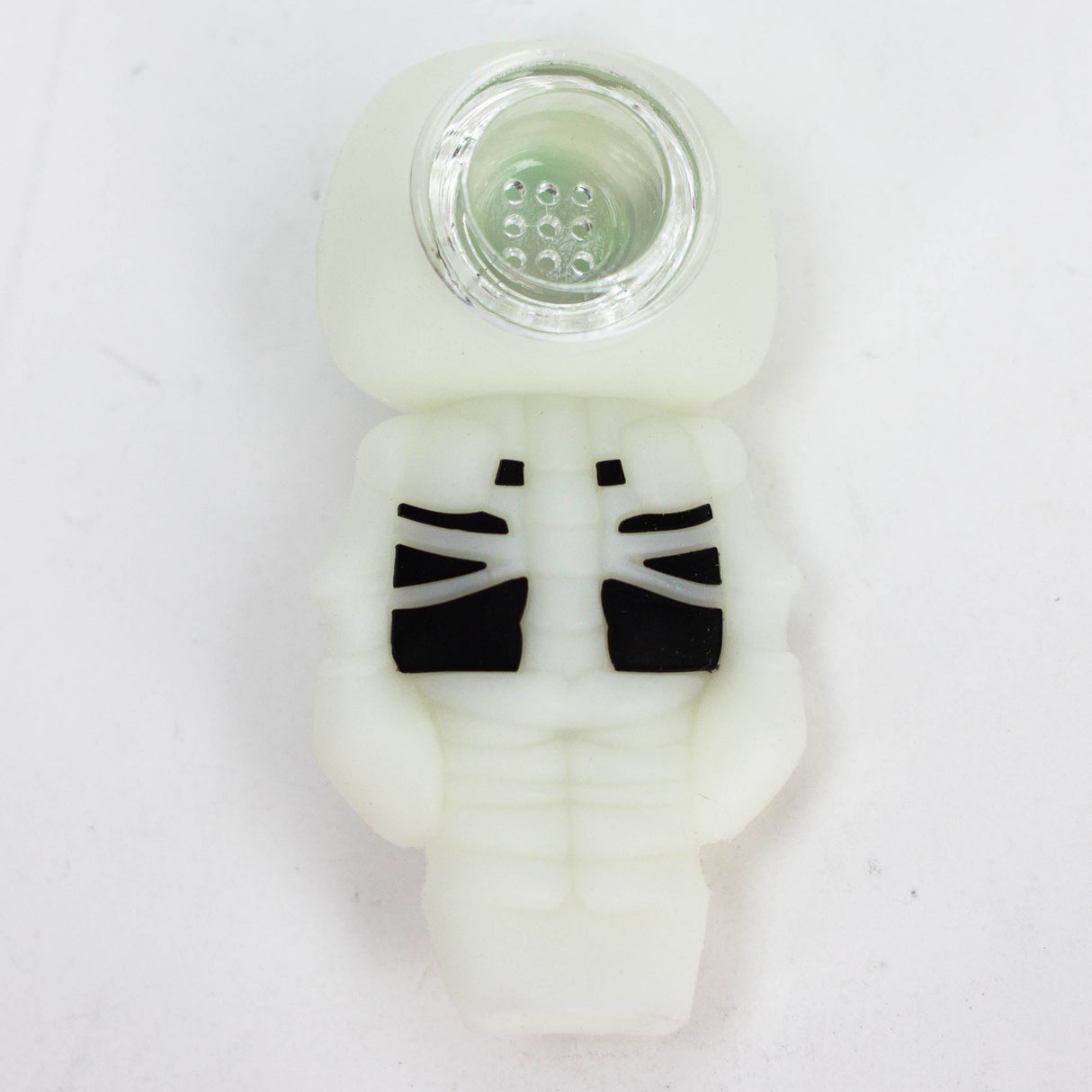 3.5" Skull Silicone hand Pipe with glow [H288G]