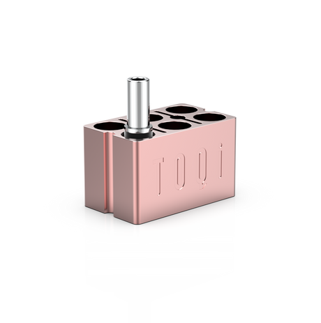 TOQi 510 Cartridge Holder - Precision CNC-Machined Aluminum, UV Protection, Holds 6 - Available in Silver & Rose Gold Part · Accessory TOQi Rose Gold