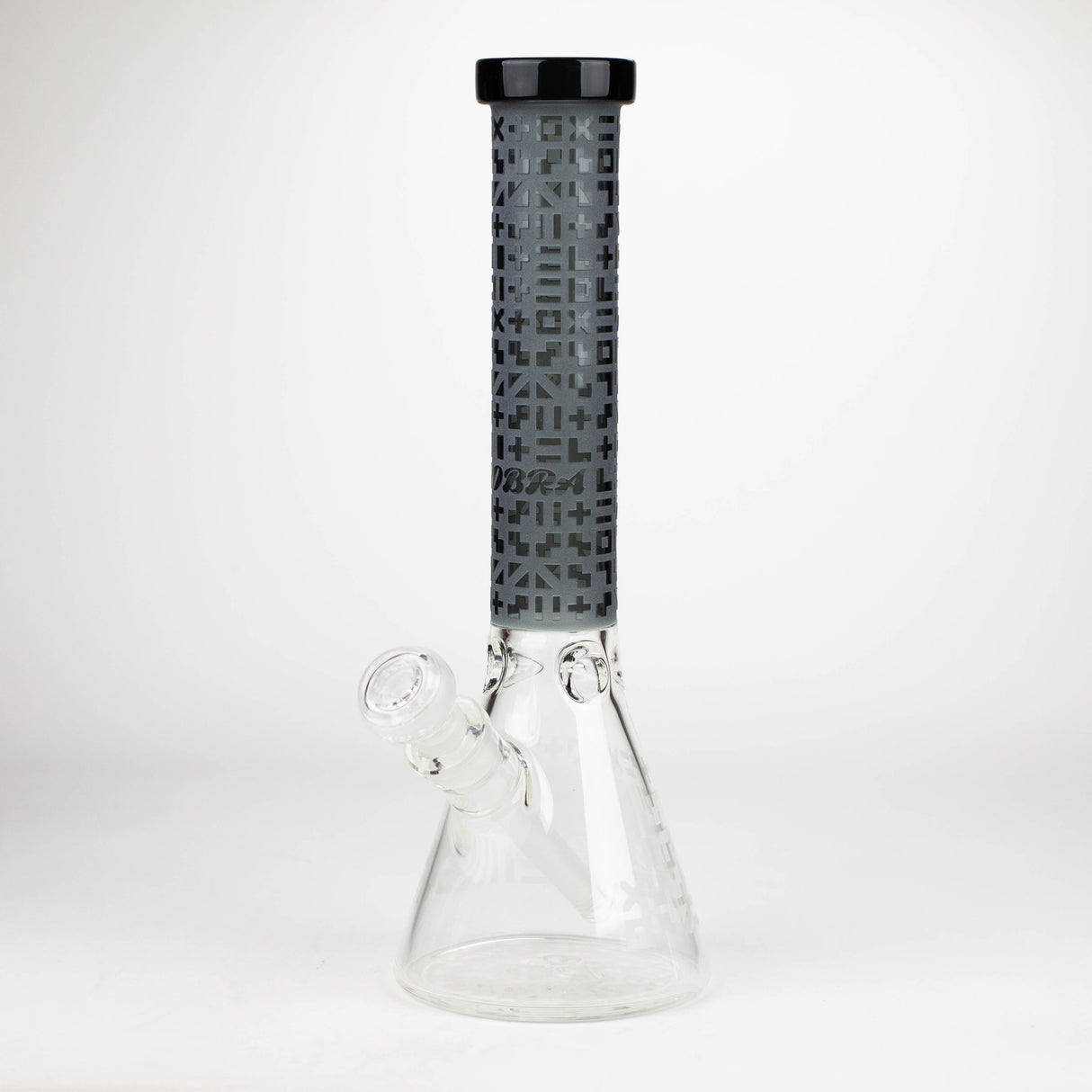 COBRA | 14" sandblasted geometric graphic 7 mm glass bong [YY02]