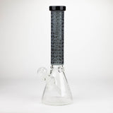 COBRA | 14" sandblasted geometric graphic 7 mm glass bong [YY02]