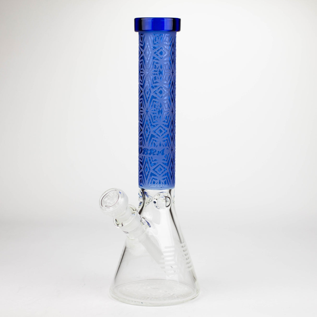 COBRA | 14" sandblasted geometric graphic 7 mm glass bong [YY01]