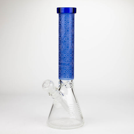 COBRA | 14" sandblasted geometric graphic 7 mm glass bong [YY01]