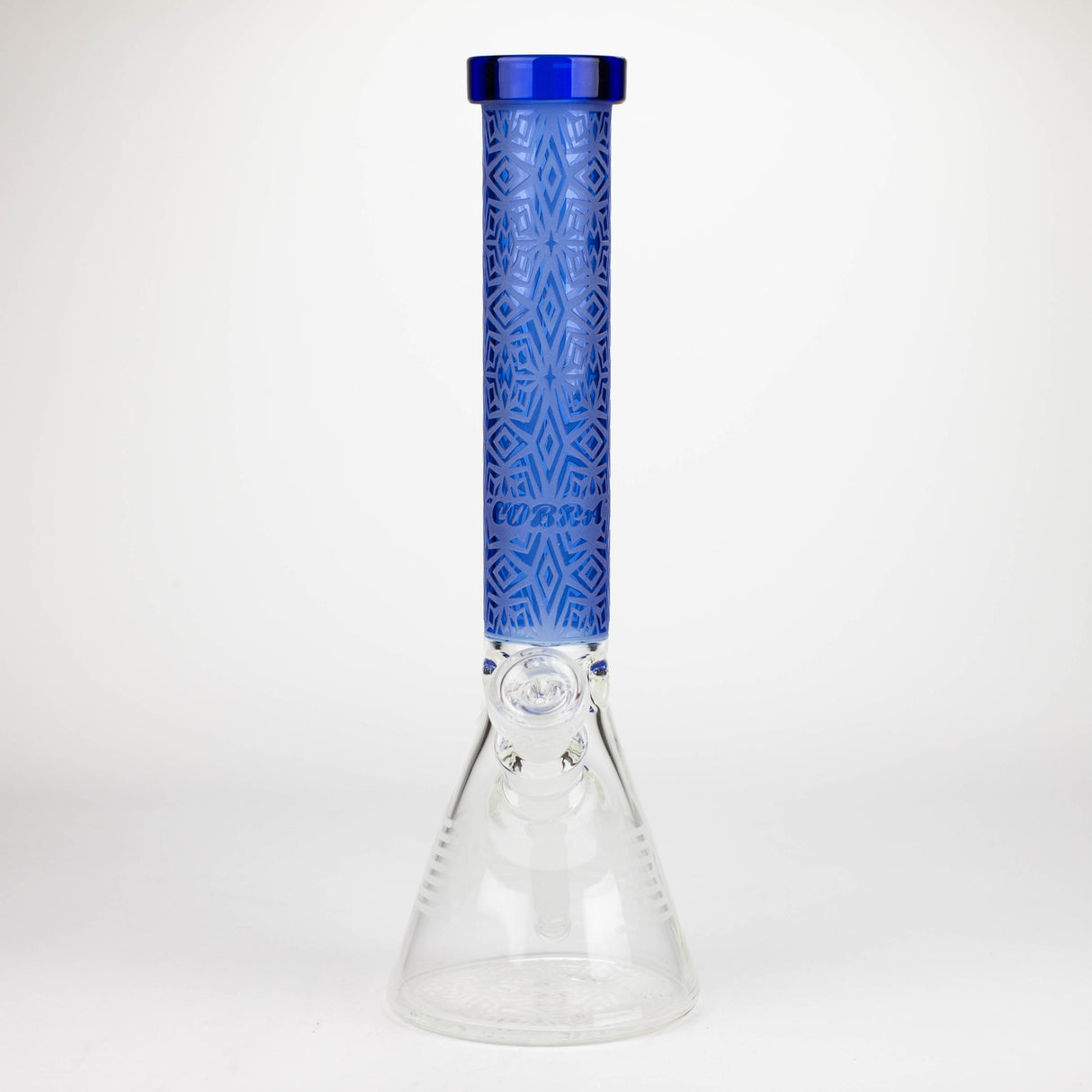 COBRA | 14" sandblasted geometric graphic 7 mm glass bong [YY01]