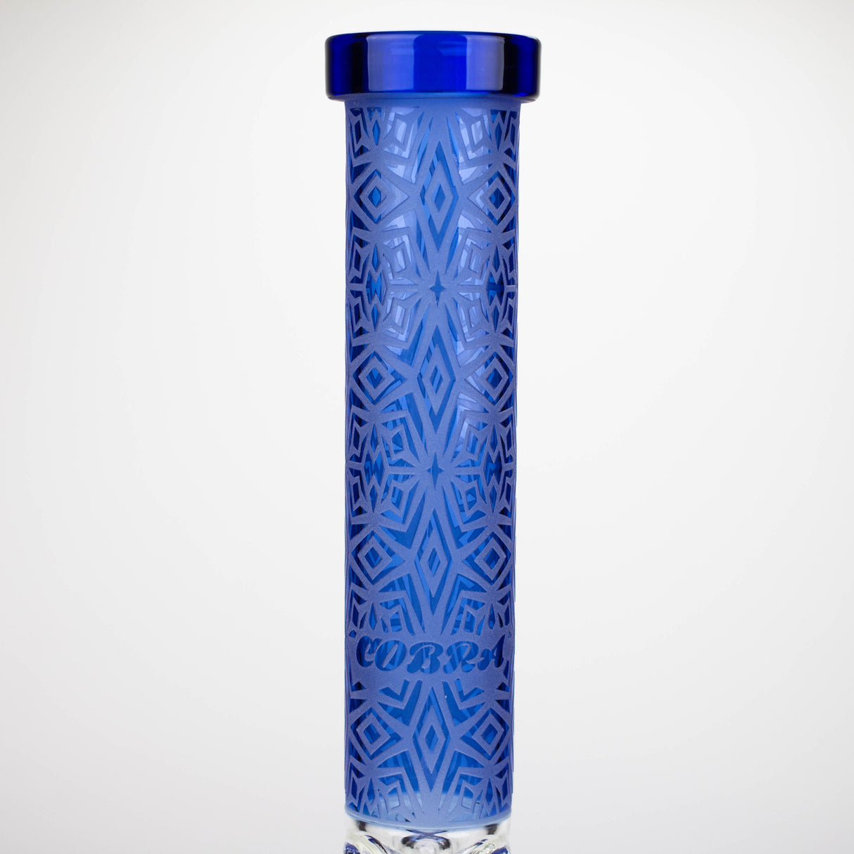 COBRA | 14" sandblasted geometric graphic 7 mm glass bong [YY01]