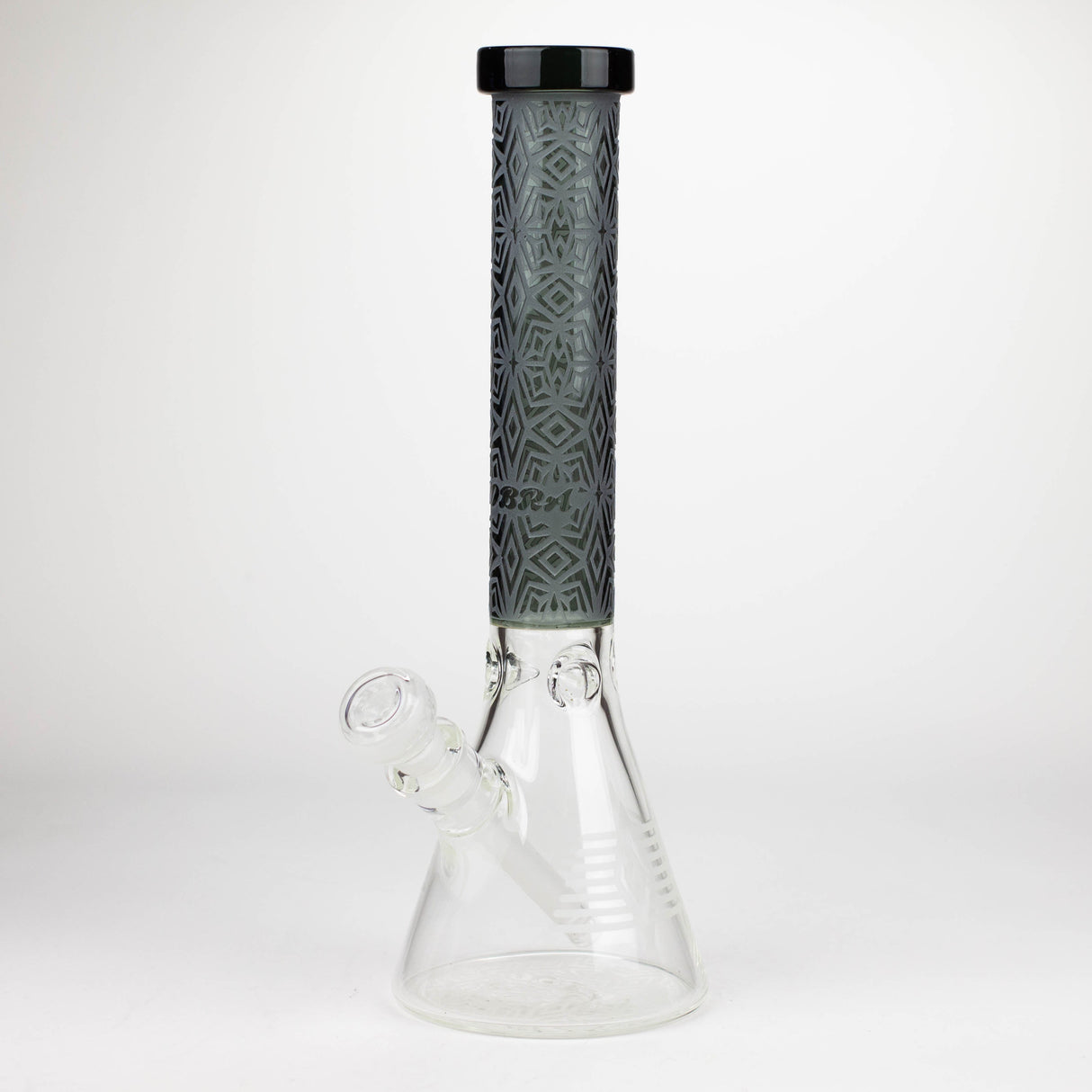 COBRA | 14" sandblasted geometric graphic 7 mm glass bong [YY01]