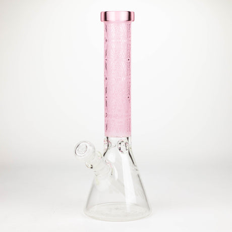 COBRA | 14" sandblasted geometric graphic 7 mm glass bong [YK08]