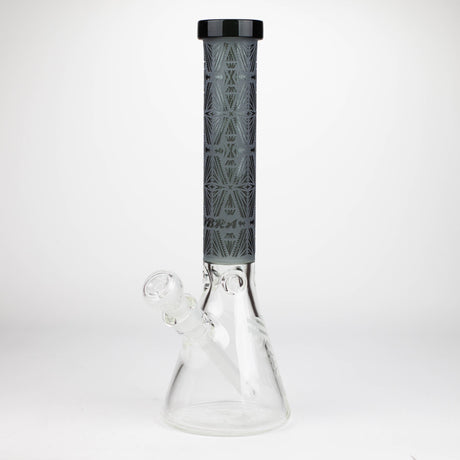 COBRA | 14" sandblasted geometric graphic 7 mm glass bong [YK08]