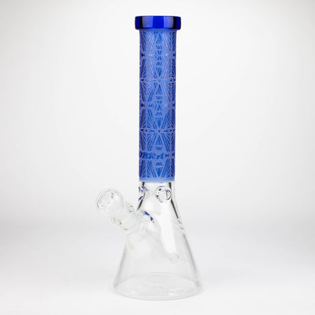 COBRA | 14" sandblasted geometric graphic 7 mm glass bong [YK08]