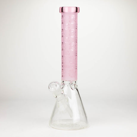 COBRA | 14" sandblasted geometric graphic 7 mm glass bong [YK07]