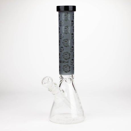 COBRA | 14" sandblasted geometric graphic 7 mm glass bong [YK07]