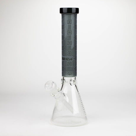 COBRA | 14" sandblasted geometric graphic 7 mm glass bong [YK06]