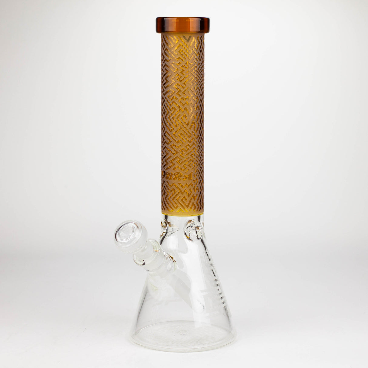 COBRA | 14" sandblasted geometric graphic 7 mm glass bong [YY04]