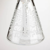 COBRA | 14" sandblasted geometric graphic 7 mm glass bong [YY04]