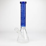 COBRA | 14" sandblasted geometric graphic 7 mm glass bong [YY03]