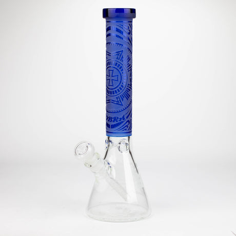 COBRA | 14" sandblasted geometric graphic 7 mm glass bong [YY03]