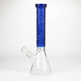 COBRA | 14" sandblasted geometric graphic 7 mm glass bong [YY03]