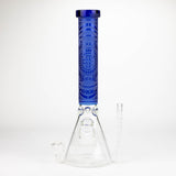 COBRA | 14" sandblasted geometric graphic 7 mm glass bong [YY03]