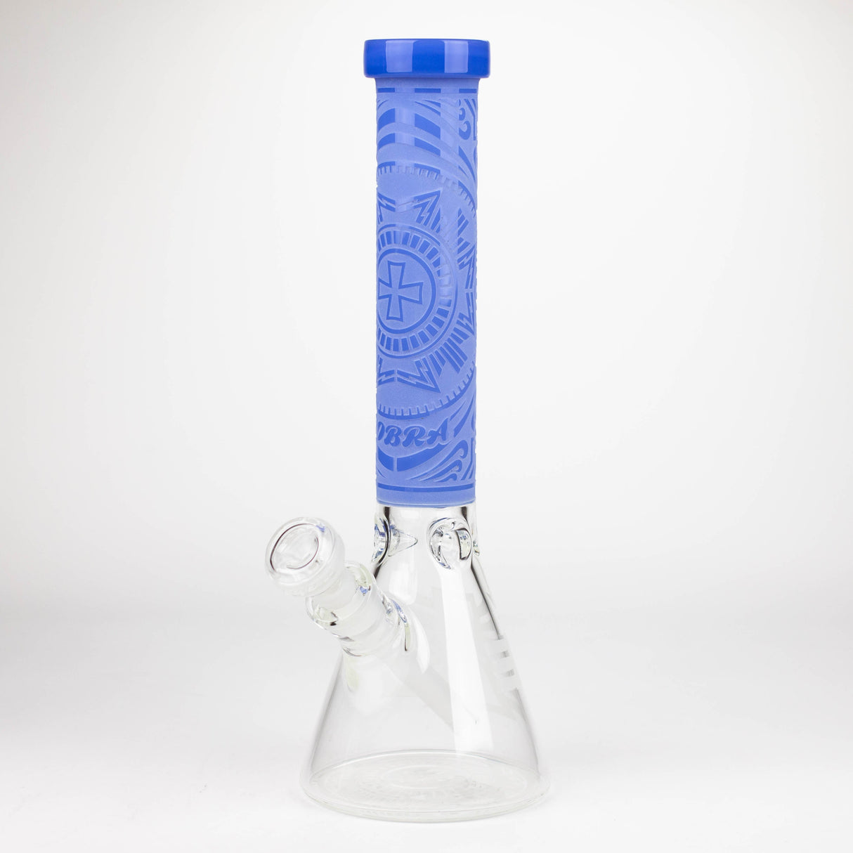 COBRA | 14" sandblasted geometric graphic 7 mm glass bong [YY03]