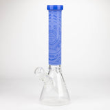 COBRA | 14" sandblasted geometric graphic 7 mm glass bong [YY03]