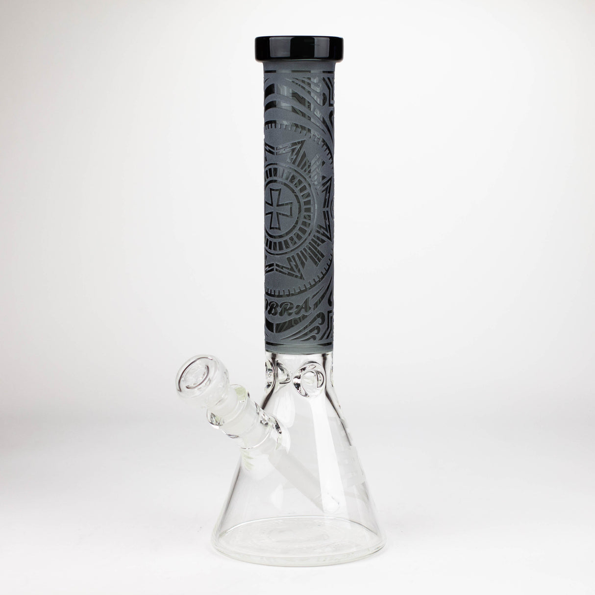 COBRA | 14" sandblasted geometric graphic 7 mm glass bong [YY03]