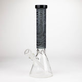 COBRA | 14" sandblasted geometric graphic 7 mm glass bong [YY03]