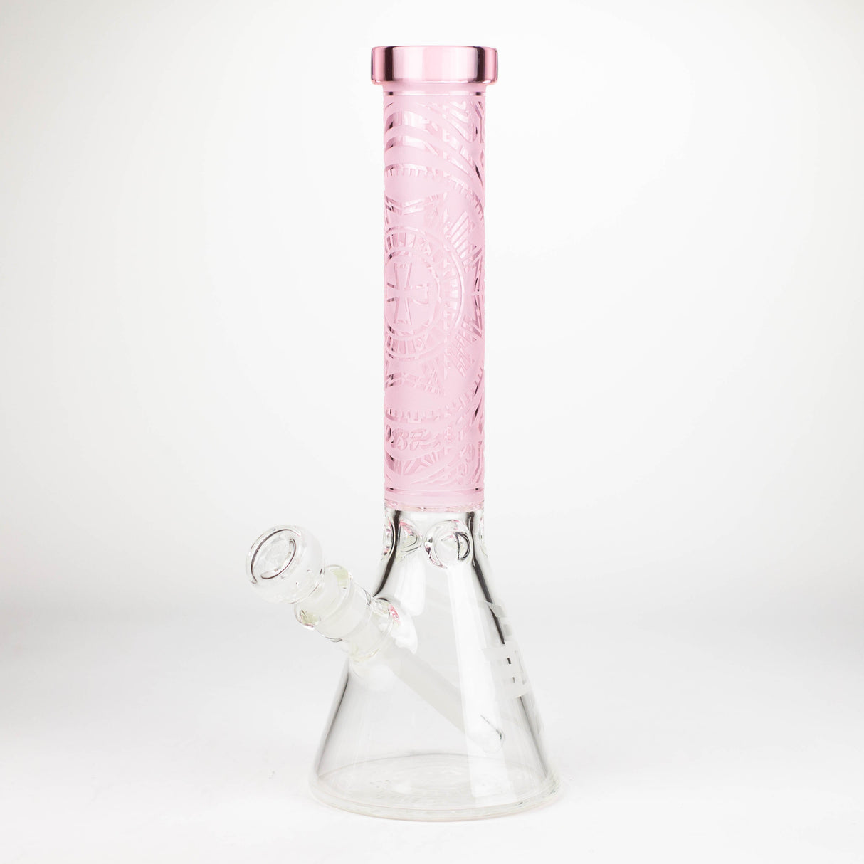 COBRA | 14" sandblasted geometric graphic 7 mm glass bong [YY03]