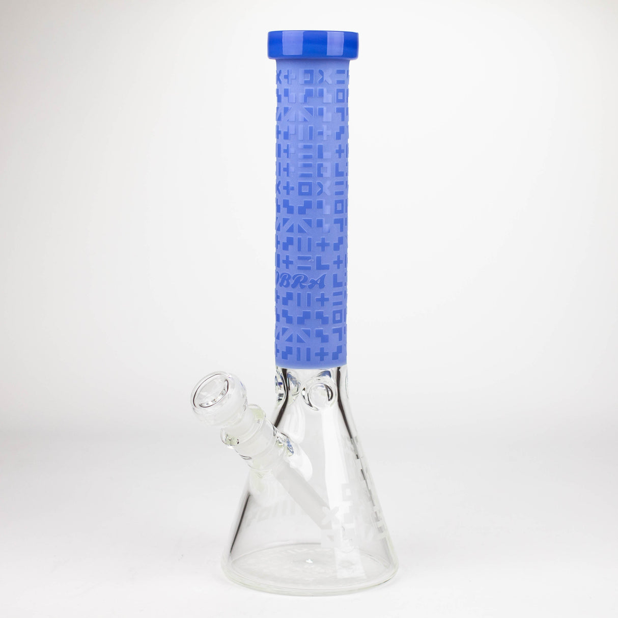 COBRA | 14" sandblasted geometric graphic 7 mm glass bong [YY02]