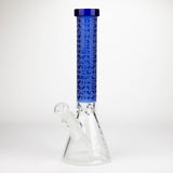 COBRA | 14" sandblasted geometric graphic 7 mm glass bong [YY02]