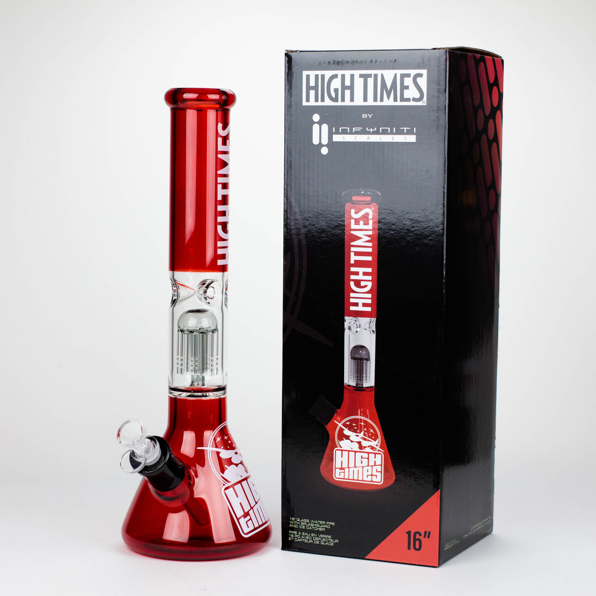 Infyniti | High Times 16" 7 mm classic beaker water bong with tree arm percolator [HIT1090GP]