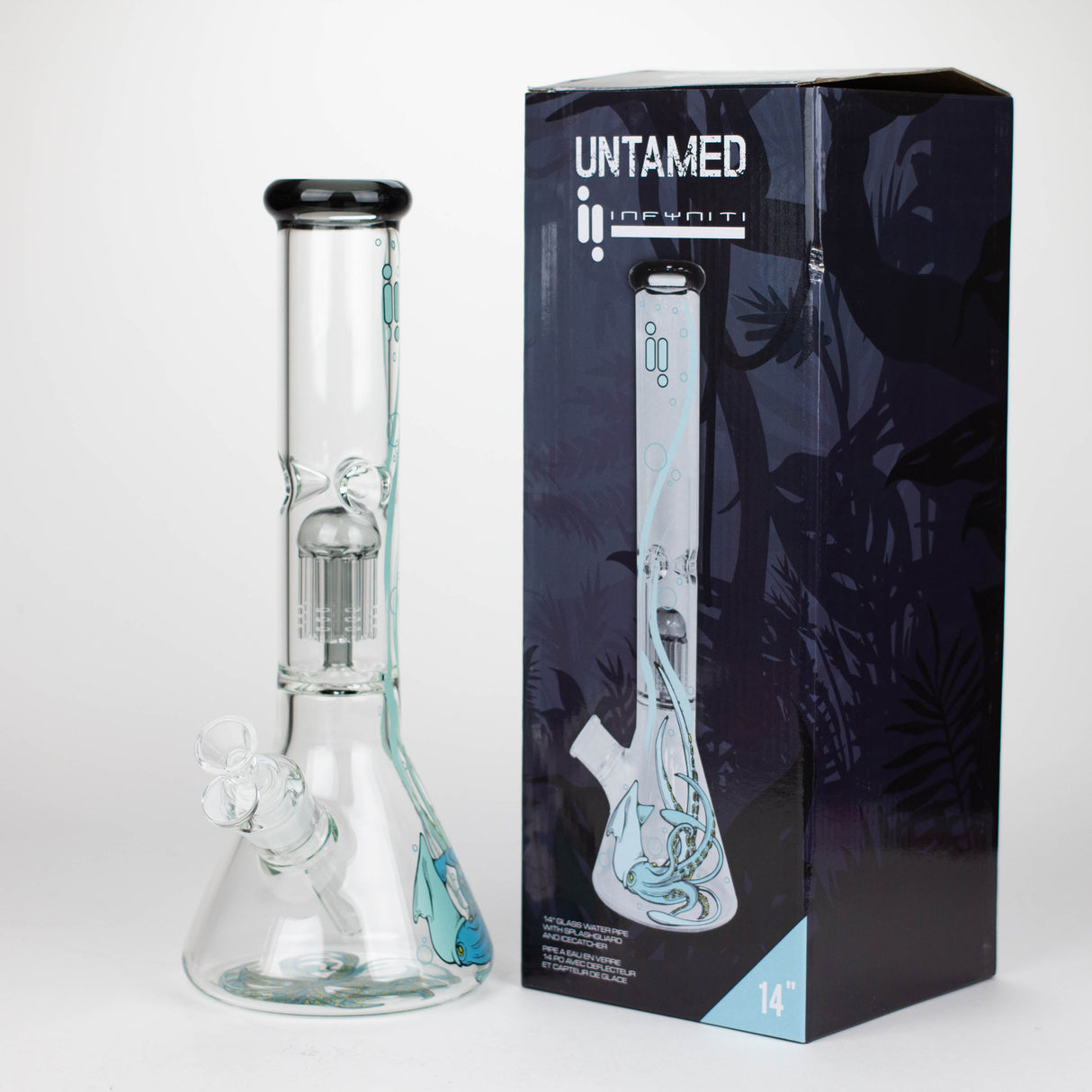 Infyniti | Untamed 14" 7 mm classic beaker water bong - Octopus [GP2014]