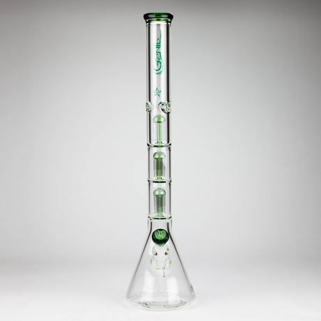 GENIE | 24" 9mm Triple percolator beaker water bong [GB1907] Glass Bong ONE Green